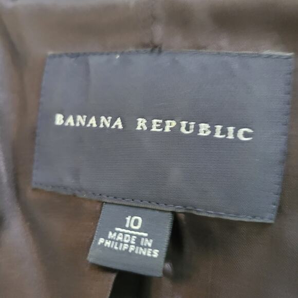 Banana Republic Size 10 Brown Tweed Blazer Retro Preppy Academic Jacket - Picture 8 of 10